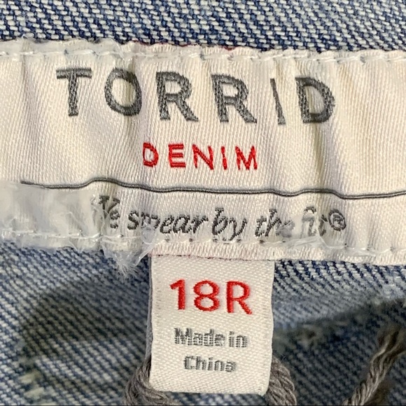 Torrid Denim Jean Jacket Medium Wash Blue Stretch Trucker Slightly Distressed - Picture 3 of 13